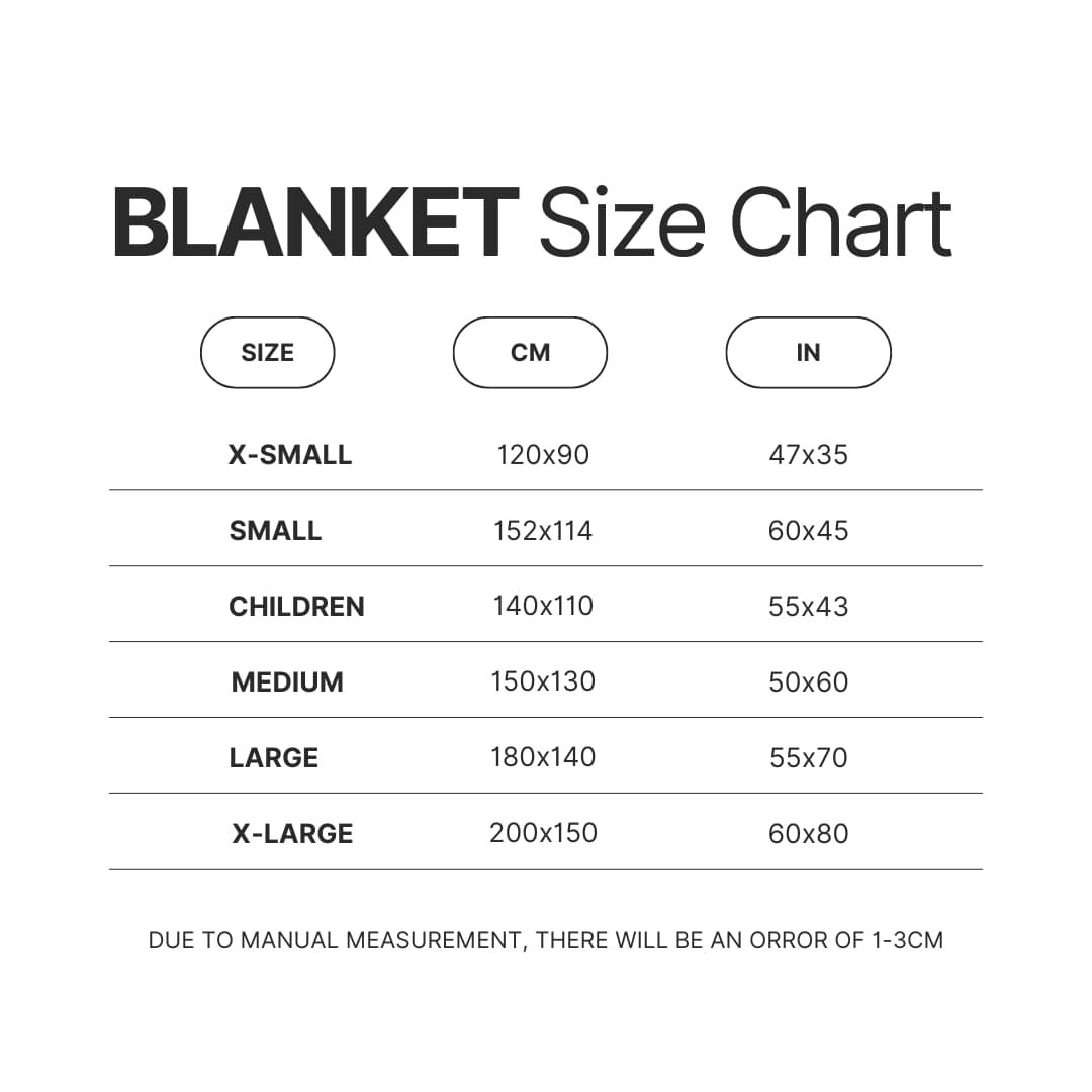 Blanket Size Chart - Jon Bellion Store